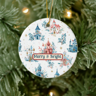 Ornement de motif de Noël à l'aquarelle de conte d
