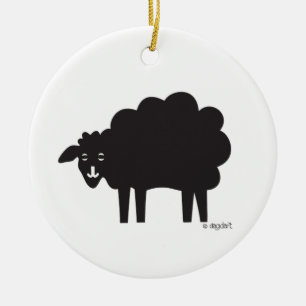 Ornement de mouton noir et blanc