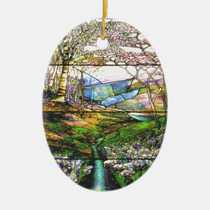 Ornement de nature en verre souillé de Tiffany
