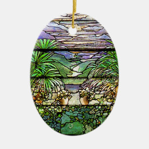 Ornement de nature en verre souillé de Tiffany