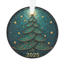 Ornement de Noël 2025 Faux Verre Cathédrale Eff. 2