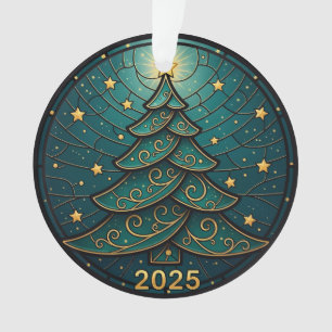 Ornement de Noël 2025 Faux Verre Cathédrale Eff. 2