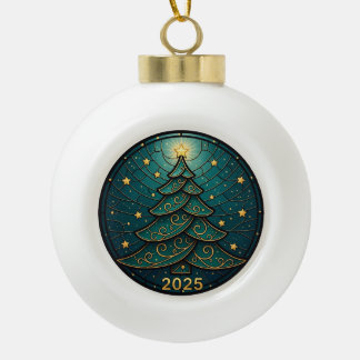 Ornement de Noël 2025 Faux Verre Cathédrale Eff. 2