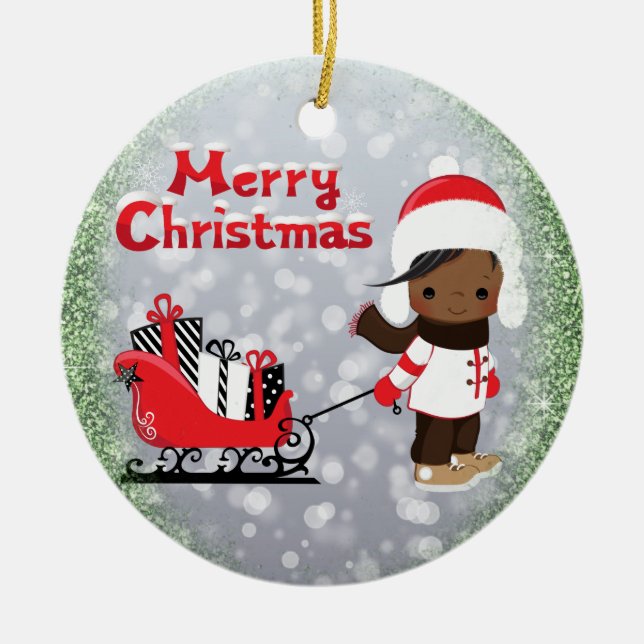 Ornement de Noël afro-américain (Devant)