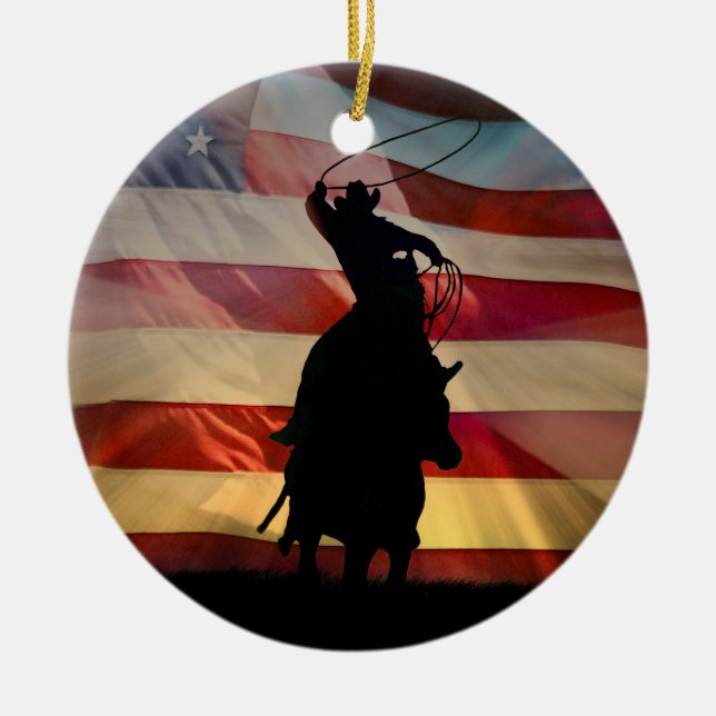 Ornement de Noël américain Cowboy (Devant)