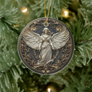 Ornement de Noël Ange Gardien Élégant