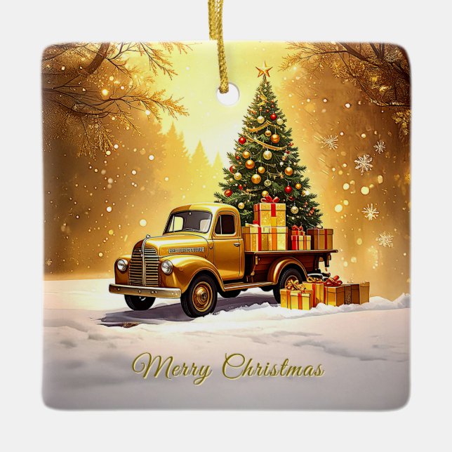 Ornement de Noël Arbre d'or (Devant)