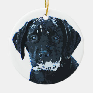 Ornement de Noël au Labrador noir