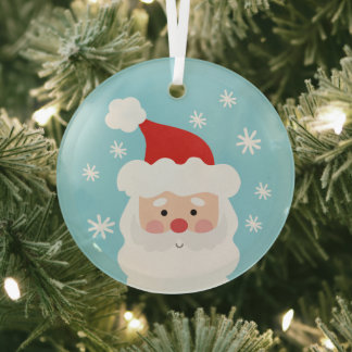Ornement de Noël avec le Père Noël et flocons de n