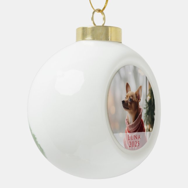 Ornement de Noël avec photo d'animal de compagnie  (Gauche)