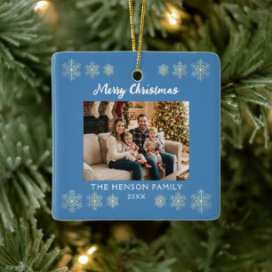 Ornement de Noël avec photo de famille Flocon de n