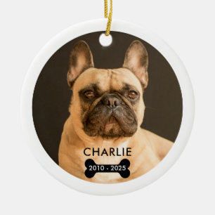 Ornement de Noël avec photo de souvenir d'animal d