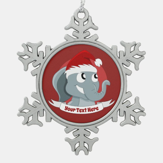 ornement de Noël avec un joli éléphant de dessin a (Devant)