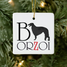 Ornement de Noël Borzoï