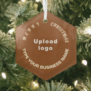 Ornement de Noël Brown verre de Noël d'affaires
