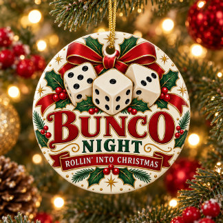 Ornement de Noël Bunco vintage