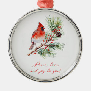 Ornement de Noël Cardinal Oiseau Rouge