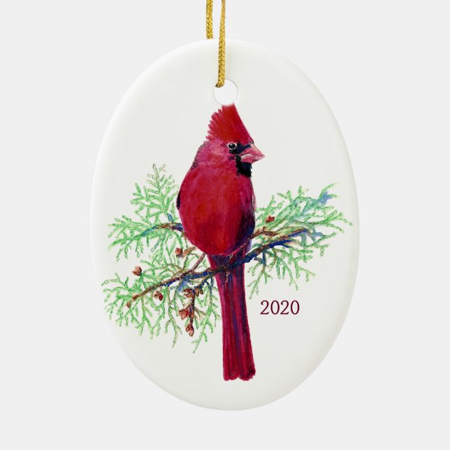 Ornement de Noël cardinal sur mesure (Dos)