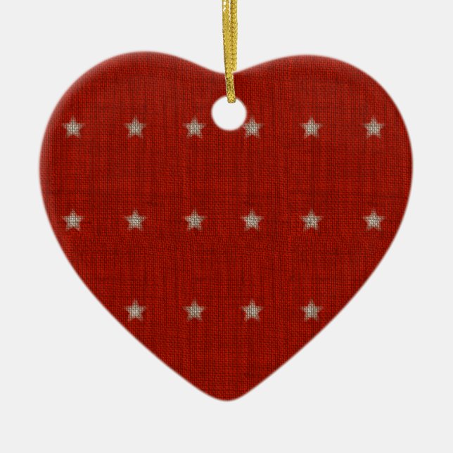 Ornement de Noël Coeur & Étoiles (Devant)