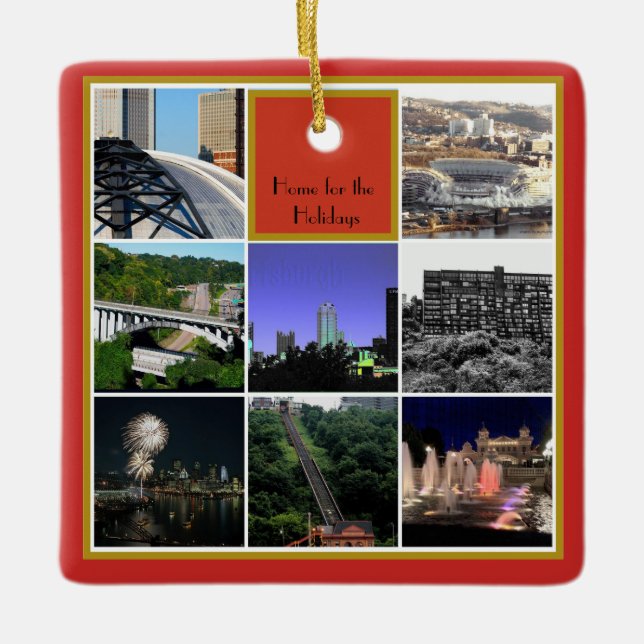 Ornement de Noël - Collage de Pittsburgh - 2 côtés (Devant)