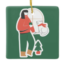 Ornement de Noël Cozy avec Fille