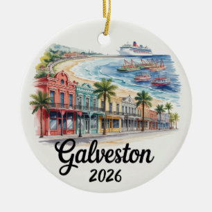 Ornement de Noël Croisière Galveston Texas 2026 Gi