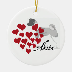 Ornement de Noël d'amour d'Akita