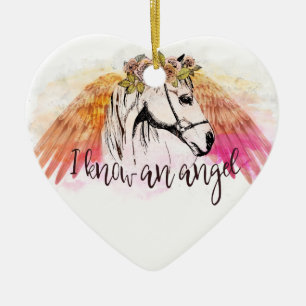Ornement de Noël d'ange de cheval