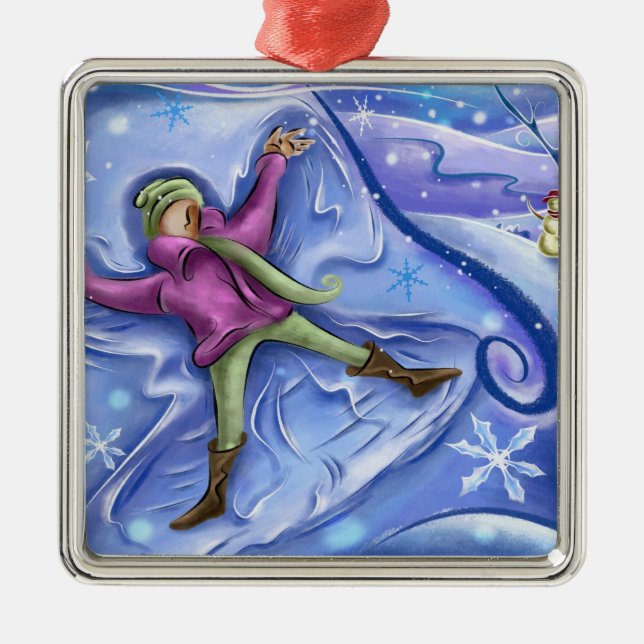 Ornement de Noël d'ange de neige (Devant)