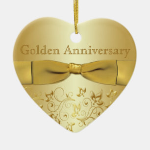 Ornement de Noël d'anniversaire de mariage d'or