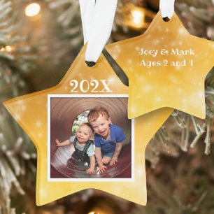 Ornement de Noël daté Star Photo Kids