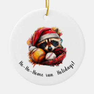 Ornement de Noël de baseball Ho-Ho-Home Run — Pers