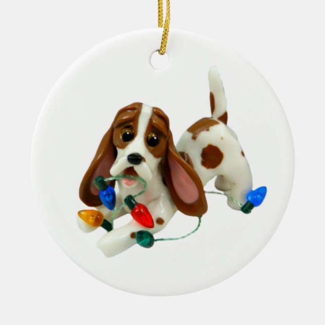 Ornement de Noël de Basset Hound (Devant)