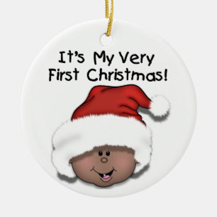Ornement de Noël de bébé d'Afro-américain ęr