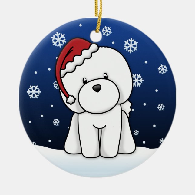 Ornement de Noël de Bichon Frise de bande dessinée (Devant)