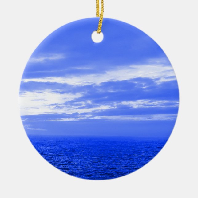 Ornement de Noël de bleu de ciel d'océan (Devant)