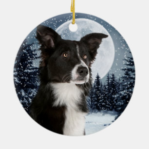 Ornement de Noël de border collie