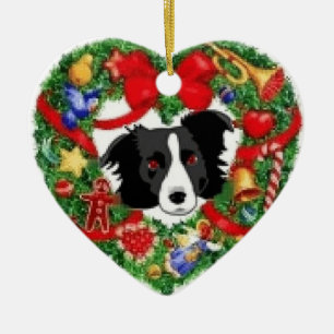 Ornement de Noël de border collie
