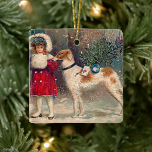Ornement de Noël de Borzoi