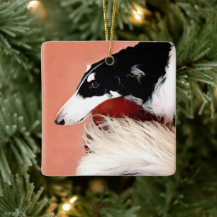 Ornement de Noël de Borzoi