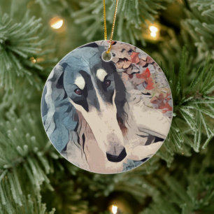 Ornement de Noël de Borzoi