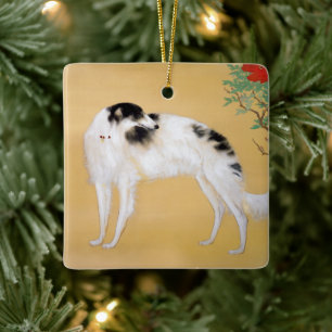 Ornement de Noël de Borzoi en Asie