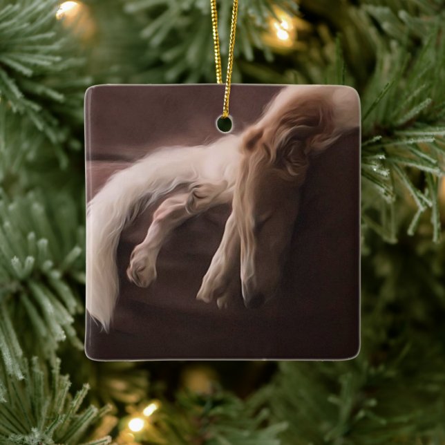 Ornement de Noël de Borzoi Stwood (Arbre)