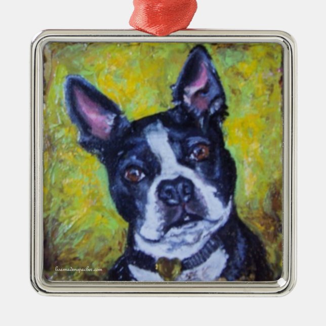 Ornement de Noël de Boston Terrier (Devant)