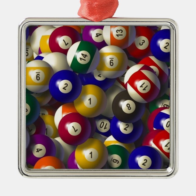 ORNEMENT DE NOËL DE BOULES DE PISCINE DE BILLARDS (Devant)