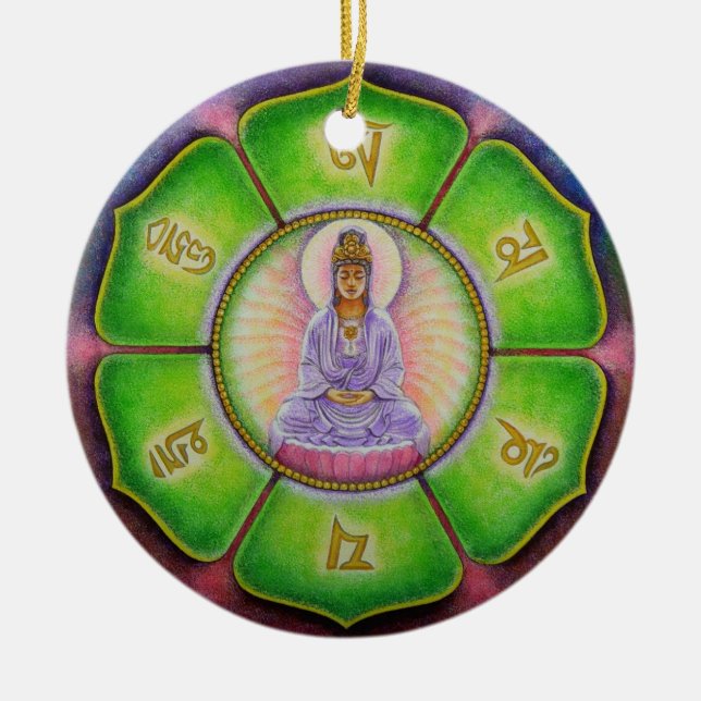 Ornement de Noël de bourdonnement de Kuan Yin "OM (Devant)