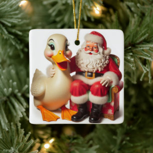 Ornement de Noël de canard de Pékin drôle