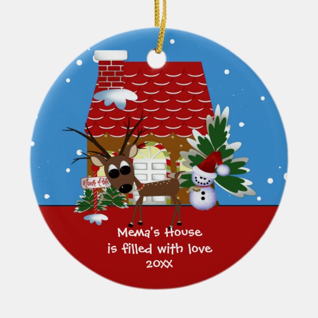 Ornement de Noël de Chambre de l'amour de Mema (Devant)