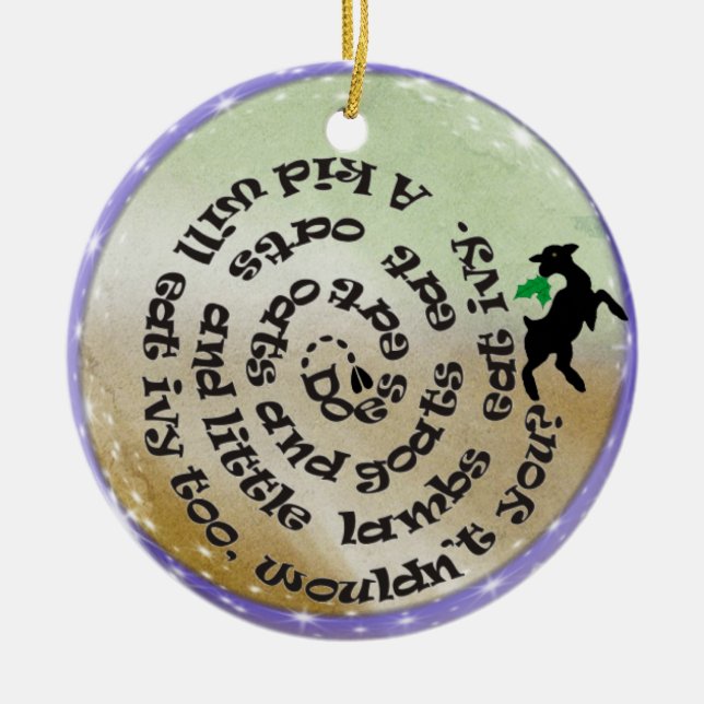 ORNEMENT DE NOËL DE CHANSON DE POÈME DE CHÈVRE (Devant)
