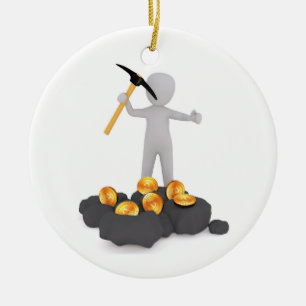 Ornement de Noël de charbon de mineur de Bitcoin